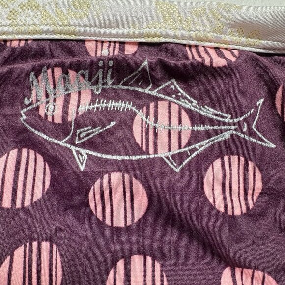 MAAJI Women Swim Bikini Bottom Sz S Reversible Lace Striped Dot Beach Pool 3-25 - Picture 3 of 7